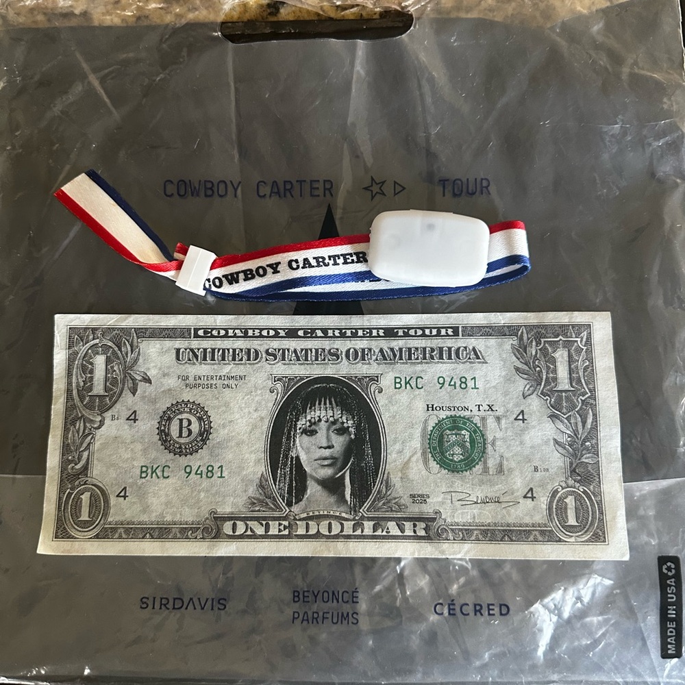 Cowboy Carter Tour •One Large Dollar Bill and Tour Wristband
